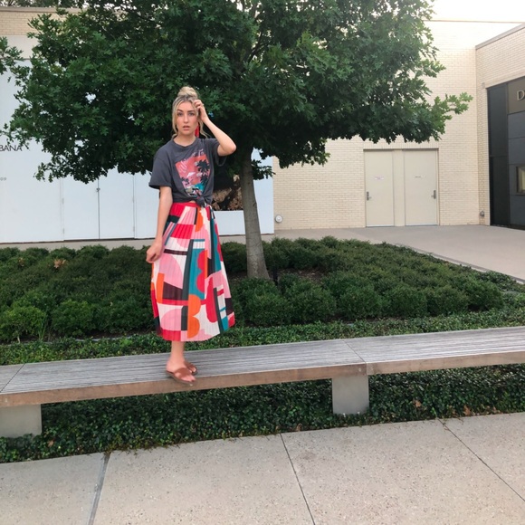 Colorful Abstract Print Women's Skirt - Picture 1 of 5